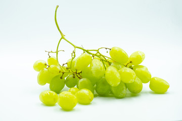Fruit Green Grape Isolated on White Background