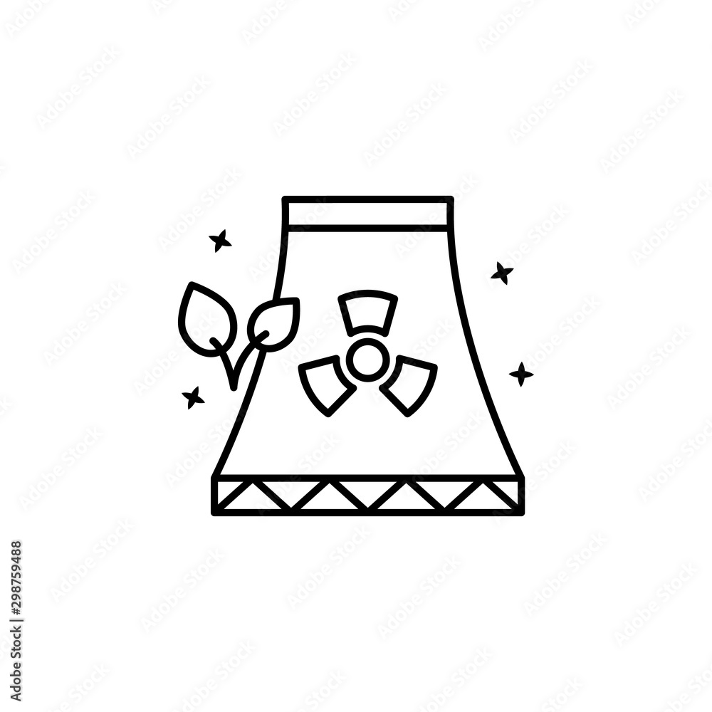 Poster protection environmental icon. simple line outline vector of nuclear energy icons for ui and ux webs