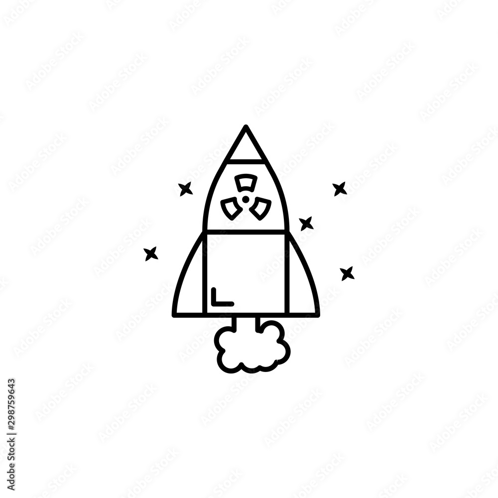 Poster nuclear rocket bomb icon. simple line outline vector of nuclear energy icons for ui and ux website o