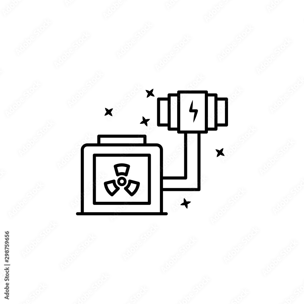Poster battery nuclear charge icon. simple line outline vector of nuclear energy icons for ui and ux websit