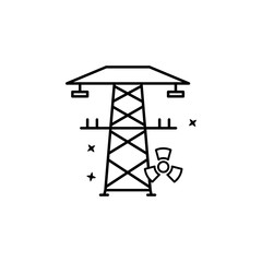 Electricity industry energy icon. Simple line outline vector of nuclear energy icons for ui and ux website or mobile application