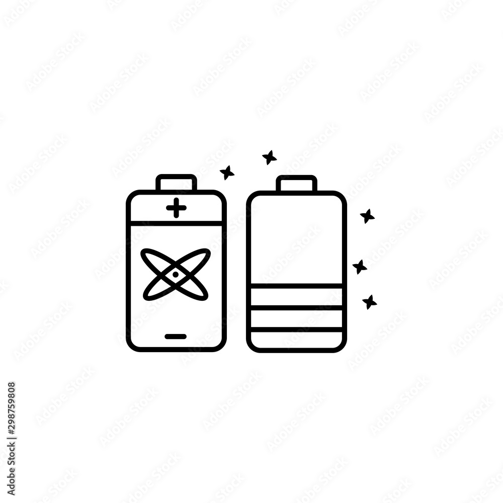 Poster battery nuclear energy icon. simple line outline vector of nuclear energy icons for ui and ux websit