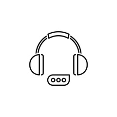 Online learning headphone listen simple line icon