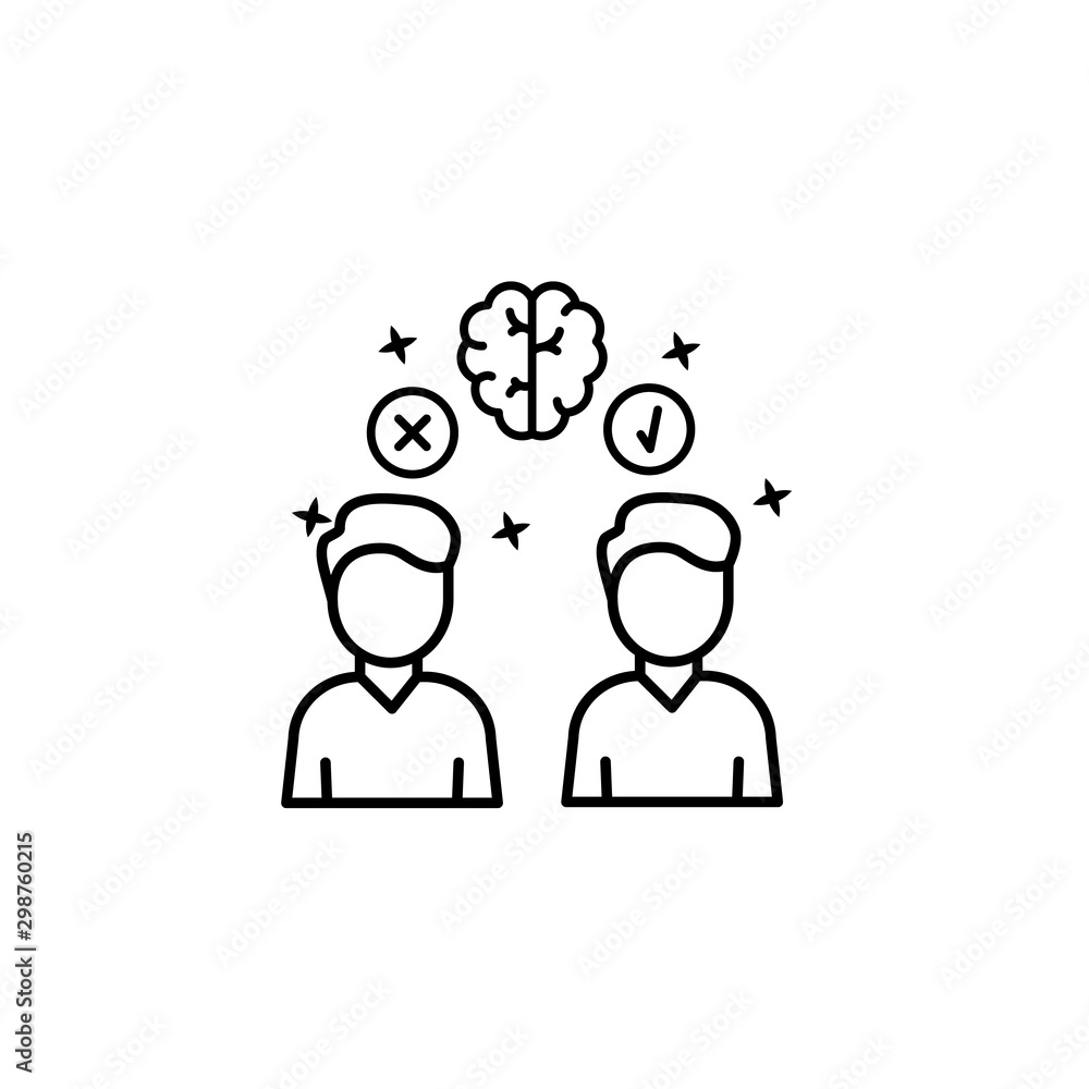 Poster brainstorm teamwork icon. simple line, outline vector of project management icons for ui and ux, web