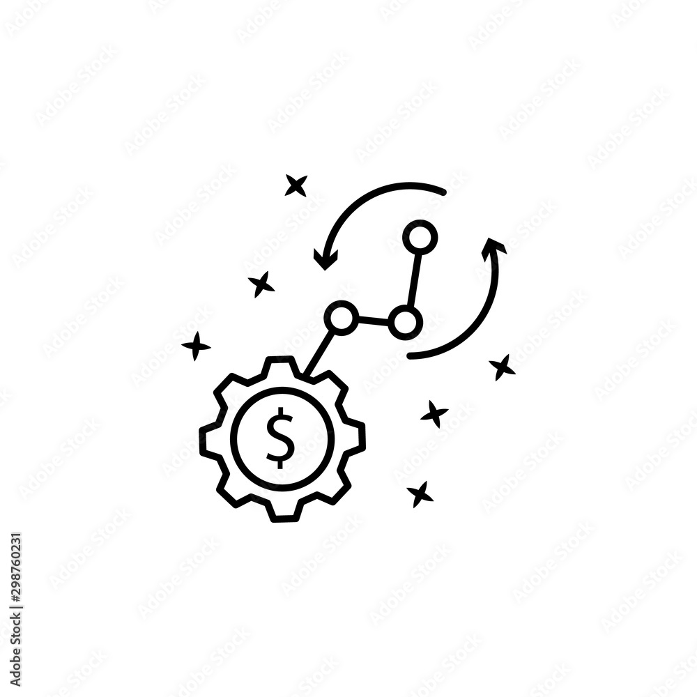 Poster cash flow dollar financial icon. simple line, outline vector of project management icons for ui and 