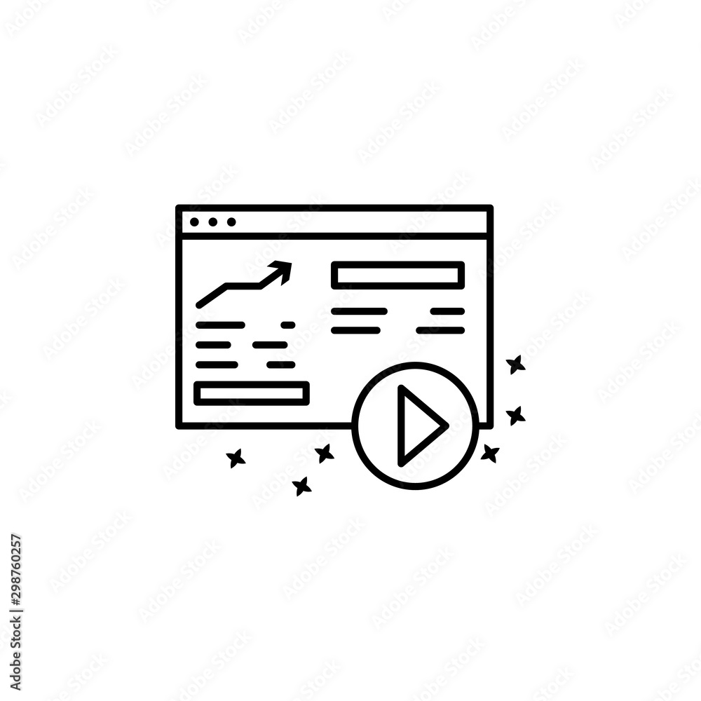 Poster web job statistics icon. simple line, outline vector of project management icons for ui and ux, webs