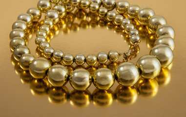 Large Beads Necklace on Gold