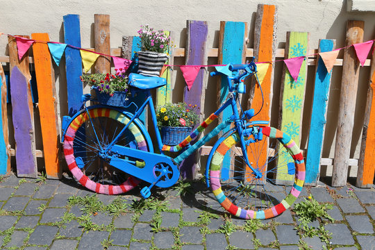 Bicycle Flower Power Colorful Colored