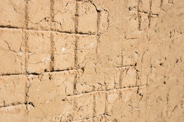 The texture of clay walls
