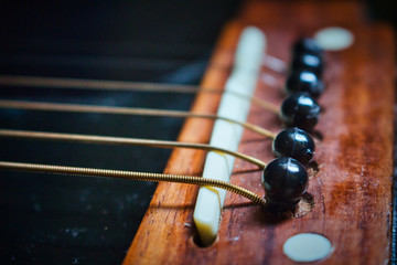 Closeup guitar strings