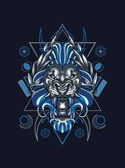 Lion King with Sacred Geometry