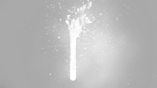 Spit on glass, front view.