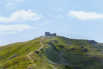 Fototapeta na wymiar Space observatory in Chornahora (Chornagora), Carpathian Mountains, Ukraine (Pip Ivan, Pop Ivan, Popivan Peak)