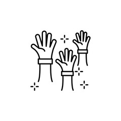 Fototapeta premium Volunteer hands icon. Element of no government organisation icon