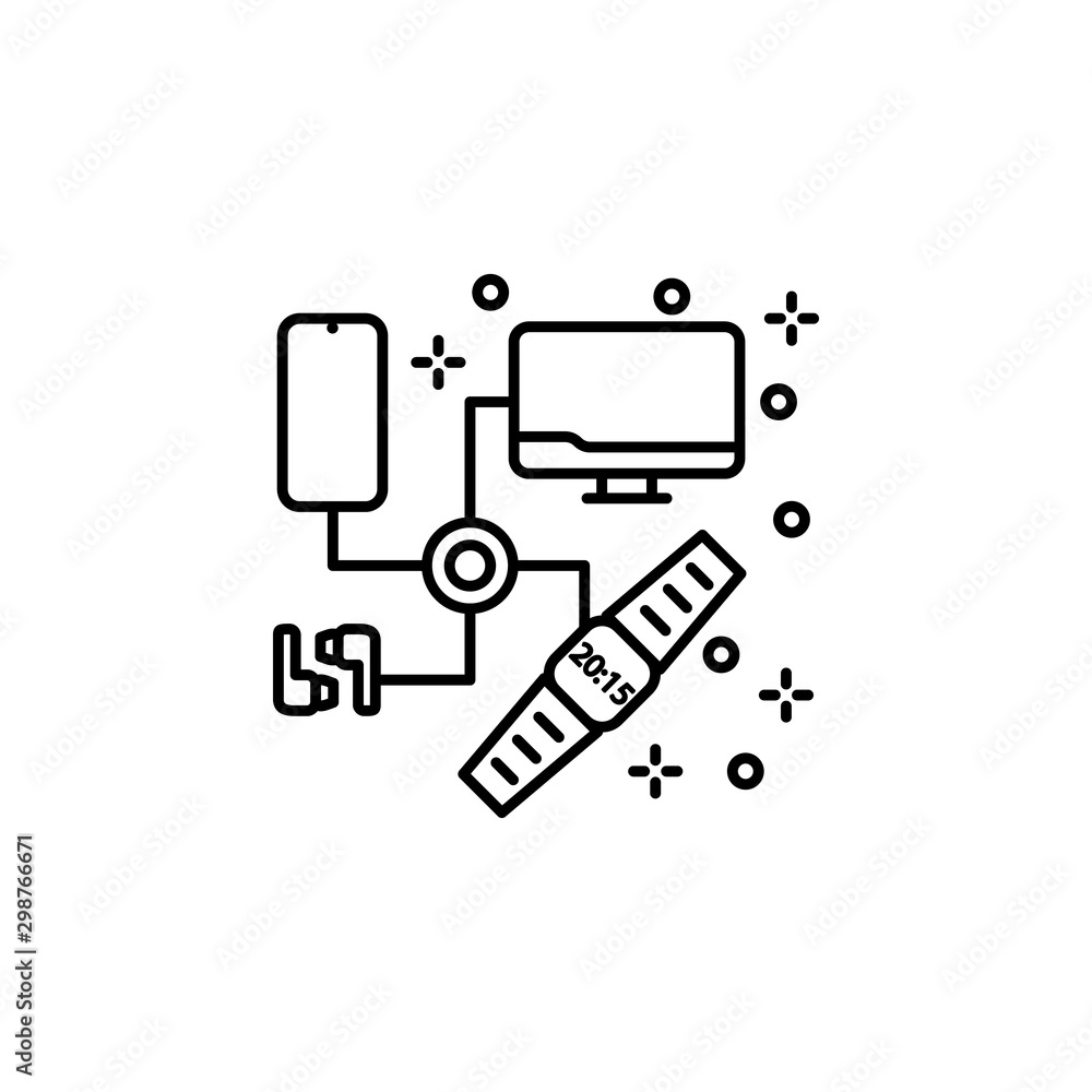 Poster computer connection device icon. element of computer icon