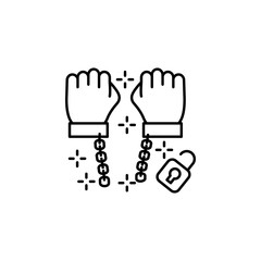 Obraz premium Amnesty hands chains lock icon. Element of no government organisation icon