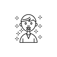 Freedom of speech man no talking icon. Element of no government organisation ico