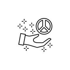 Peace symbol hand icon. Element of no government organisation icon