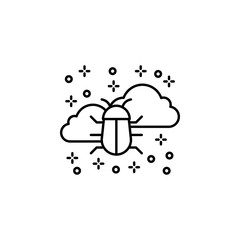 Computer bug cloud icon. Element of computer icon