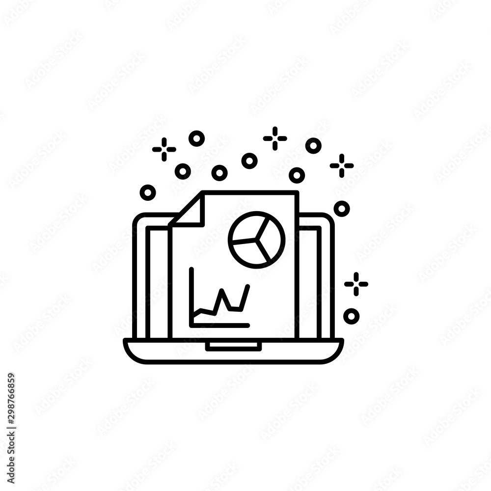 Aufkleber computer report laptop paper icon. element of computer icon