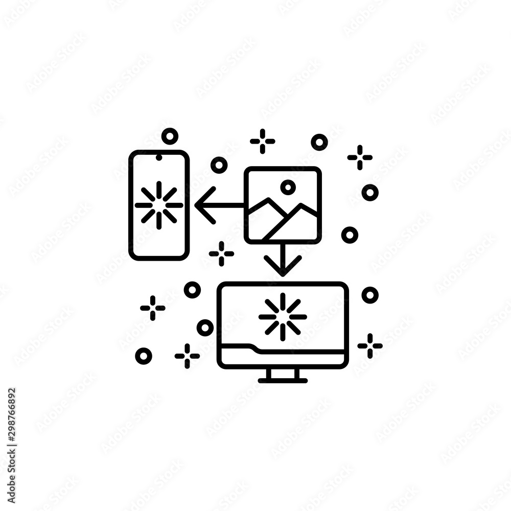 Poster computer transfer phone picture icon. element of computer icon