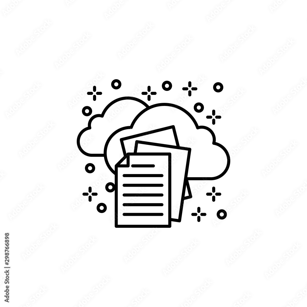 Poster computer upload cloud paper icon. element of computer icon