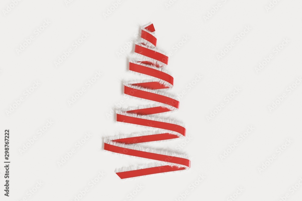 Poster minimalist style christmas day decoration objects shape by christmas tree on white background. minim