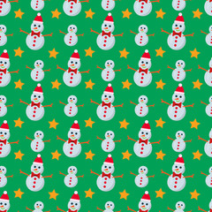 snowman seamless pattern vector illustration background for christmas concept