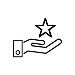 Hand and star icon, rating signage