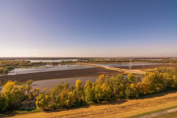 Fototapeta na wymiar autumn landscape with river