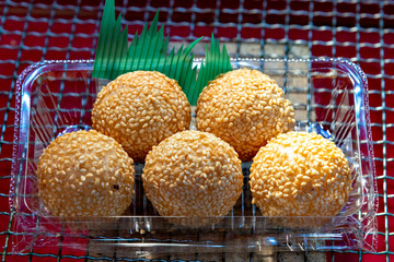Sesami damplings at chinatown shop in Kobe, Hyogo, Japan