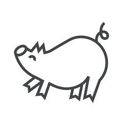 Line icon pig
