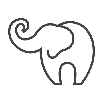 Line icon elephant