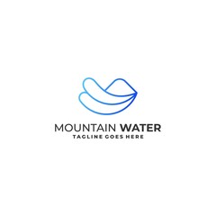 Natural mountain Water Template Design Vector.