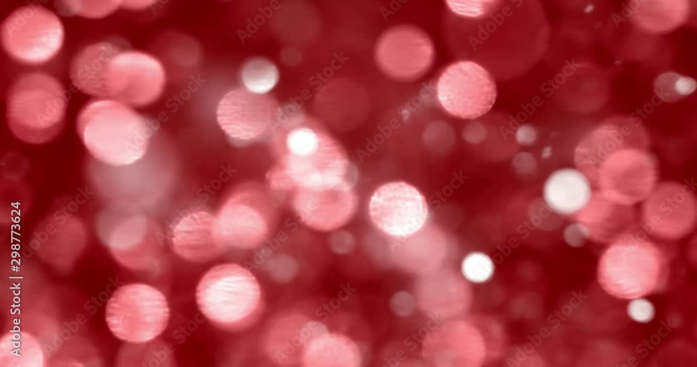 Canvas Prints Christmas bokeh background. Glittering blurry white lights on red background