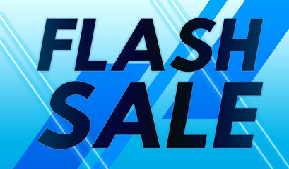 Flash Sale - clear black text typography isolated on blue background