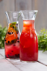 fresh lemonade on the wooden background