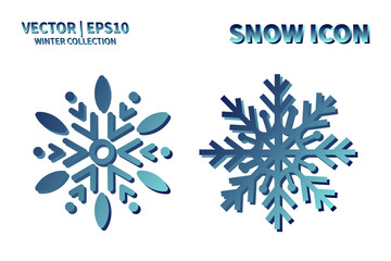 Snowflake vector icon set. Christmas and winter snow flake element collection. Isolated flat new year holiday decoration illustration template. Cold weather object design silhouette symbol