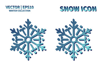 Snowflake vector icon set. Christmas and winter snow flake element collection. Isolated flat new year holiday decoration illustration template. Cold weather object design silhouette symbol