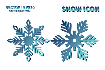 Snowflake vector icon set. Christmas and winter snow flake element collection. Isolated flat new year holiday decoration illustration template. Cold weather object design silhouette symbol
