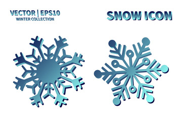 Snowflake vector icon set. Christmas and winter snow flake element collection. Isolated flat new year holiday decoration illustration template. Cold weather object design silhouette symbol