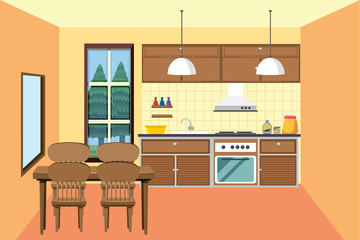 Kitchen with small dining area