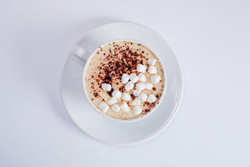 cappuccino with marshmallow and chocolate