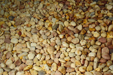 Stacked stone There are many beautiful colors on the ground.