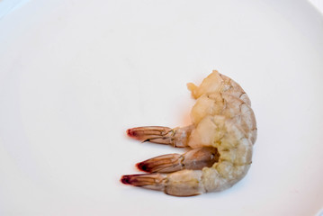 Fresh shrimps on white background
