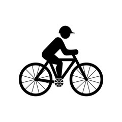 fun bike icon in trendy flat design