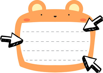 Cute Bear noteboard outline