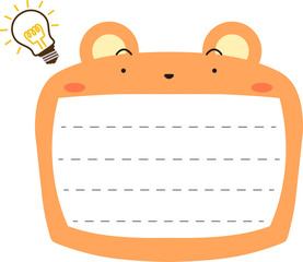 Cute Bear noteboard outline