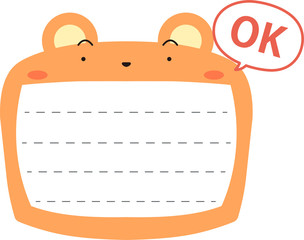 Cute Bear noteboard outline