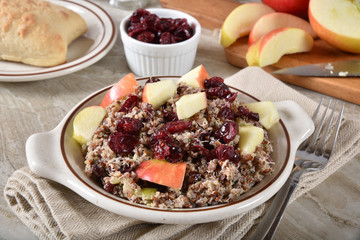 Healthy cranberry apple salad with quinoa